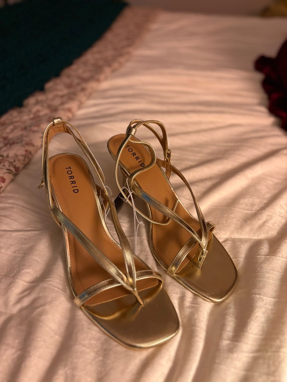 torrid Metallic Gold Strappy Heeled Sandals
